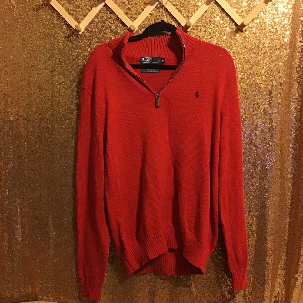 🌊Polo by Ralph Lauren Quarter Zip Pullover in Red